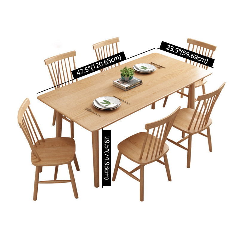 Modern Solid Wood Standard Dining Set Natural for Kitchen Dining Set with 4 Legs Base Clearhalo 'Dining Room Sets' 'Dining Tables & Seating' 'dining_room_set' 'furn' 'furn_dining_room_set' 'Furniture' 'furniture_dining_room_set' 'Kitchen & Dining Furniture' 'kitchen&dining_furn' 'kitchen' 3518077