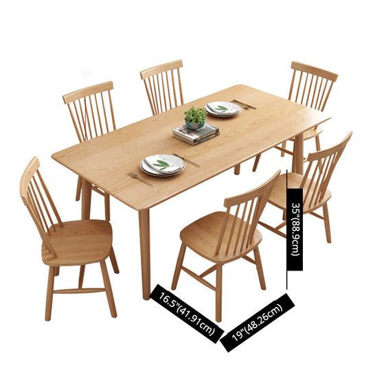 Modern Solid Wood Standard Dining Set Natural for Kitchen Dining Set with 4 Legs Base Clearhalo 'Dining Room Sets' 'Dining Tables & Seating' 'dining_room_set' 'furn' 'furn_dining_room_set' 'Furniture' 'furniture_dining_room_set' 'Kitchen & Dining Furniture' 'kitchen&dining_furn' 'kitchen' 3518081