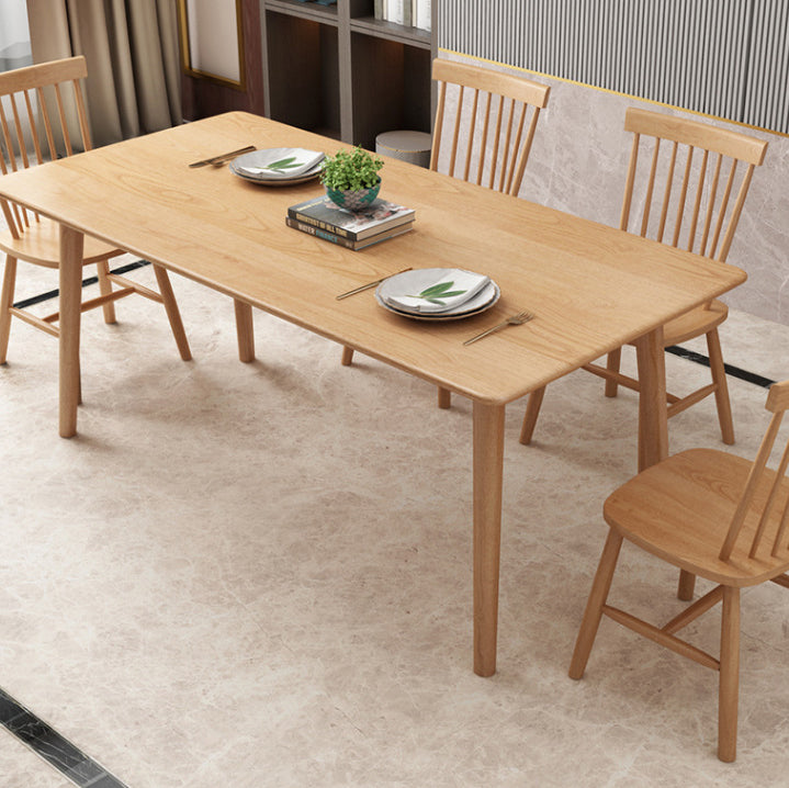 Modern Solid Wood Standard Dining Set Natural for Kitchen Dining Set with 4 Legs Base Clearhalo 'Dining Room Sets' 'Dining Tables & Seating' 'dining_room_set' 'furn' 'furn_dining_room_set' 'Furniture' 'furniture_dining_room_set' 'Kitchen & Dining Furniture' 'kitchen&dining_furn' 'kitchen' 3518082