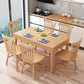 Minimalist Brown Standard Dining Set Rectangle Shape Solid Wood Dining Set with 4 Legs Table Natural 7 Piece Set Clearhalo 'Dining Room Sets' 'Dining Tables & Seating' 'dining_room_set' 'furn' 'furn_dining_room_set' 'Furniture' 'furniture_dining_room_set' 'Kitchen & Dining Furniture' 'kitchen&dining_furn' 'kitchen' 3518087