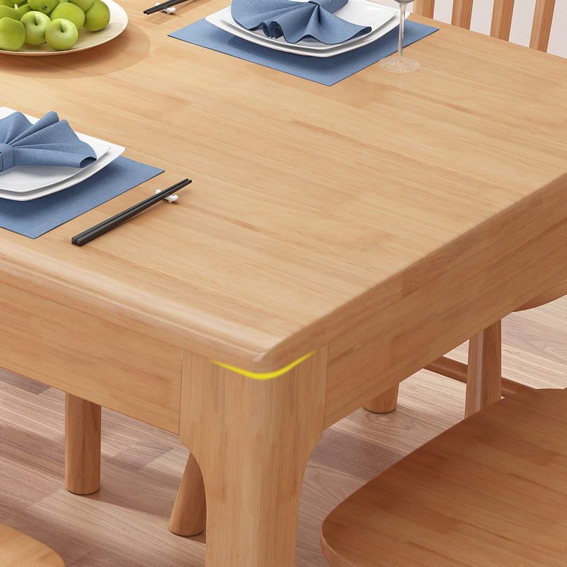 Minimalist Brown Standard Dining Set Rectangle Shape Solid Wood Dining Set with 4 Legs Table Clearhalo 'Dining Room Sets' 'Dining Tables & Seating' 'dining_room_set' 'furn' 'furn_dining_room_set' 'Furniture' 'furniture_dining_room_set' 'Kitchen & Dining Furniture' 'kitchen&dining_furn' 'kitchen' 3518092