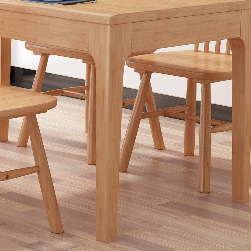 Minimalist Brown Standard Dining Set Rectangle Shape Solid Wood Dining Set with 4 Legs Table Clearhalo 'Dining Room Sets' 'Dining Tables & Seating' 'dining_room_set' 'furn' 'furn_dining_room_set' 'Furniture' 'furniture_dining_room_set' 'Kitchen & Dining Furniture' 'kitchen&dining_furn' 'kitchen' 3518093