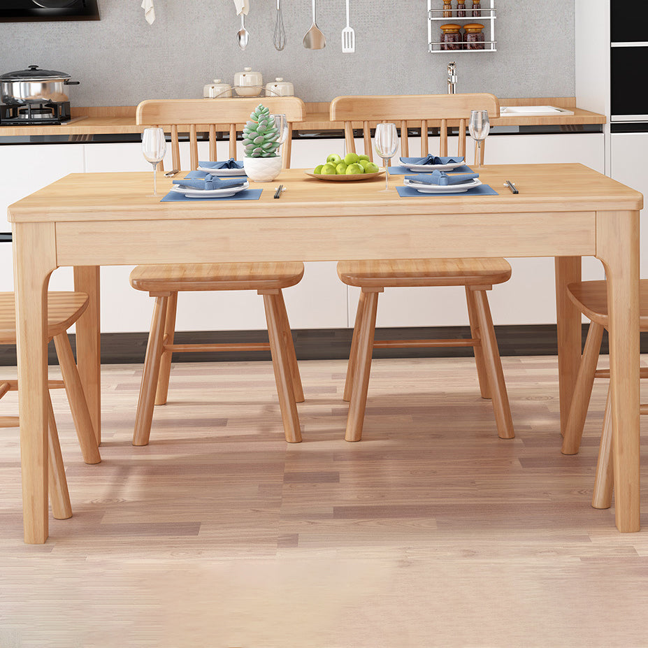 Minimalist Brown Standard Dining Set Rectangle Shape Solid Wood Dining Set with 4 Legs Table Clearhalo 'Dining Room Sets' 'Dining Tables & Seating' 'dining_room_set' 'furn' 'furn_dining_room_set' 'Furniture' 'furniture_dining_room_set' 'Kitchen & Dining Furniture' 'kitchen&dining_furn' 'kitchen' 3518101