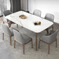 Modern Dining Table Set Sintered Stone Dining Table Rectangular Dining Table with Solid Wood Base White 7 Piece Set Clearhalo 'Dining Room Sets' 'Dining Tables & Seating' 'dining_room_set' 'furn' 'furn_dining_room_set' 'Furniture' 'furniture_dining_room_set' 'Kitchen & Dining Furniture' 'kitchen&dining_furn' 'kitchen' 3518117