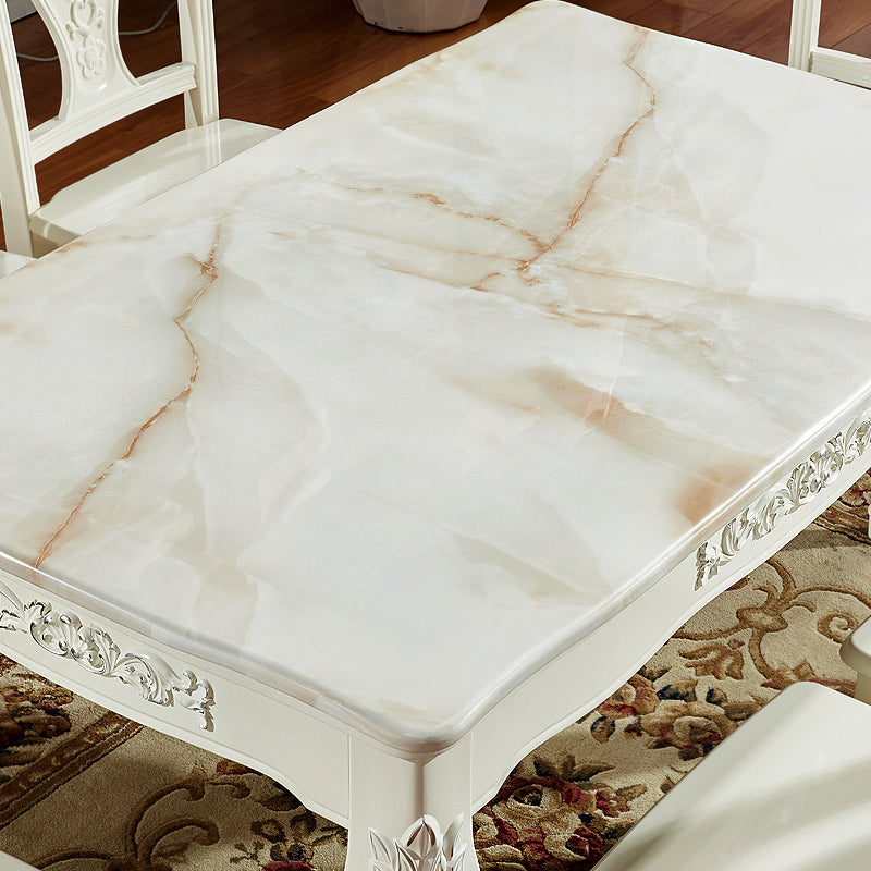 Nordic Sintered Stone Top Dining Set with 4 White Solid Wood Legs for Dining Furniture Clearhalo 'Dining Room Sets' 'Dining Tables & Seating' 'dining_room_set' 'furn' 'furn_dining_room_set' 'Furniture' 'furniture_dining_room_set' 'Kitchen & Dining Furniture' 'kitchen&dining_furn' 'kitchen' 3518160