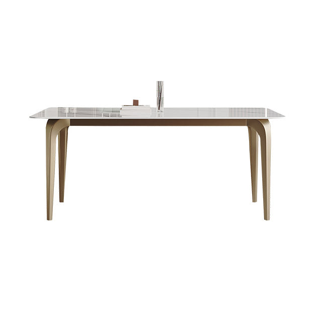 Modern Sintered Stone Table Set of 5/7 with Rectangle Table Dining Set with PU Leather Chairs Clearhalo 'Dining Room Sets' 'Dining Tables & Seating' 'dining_room_set' 'furn' 'furn_dining_room_set' 'Furniture' 'furniture_dining_room_set' 'Kitchen & Dining Furniture' 'kitchen&dining_furn' 'kitchen' 3518204