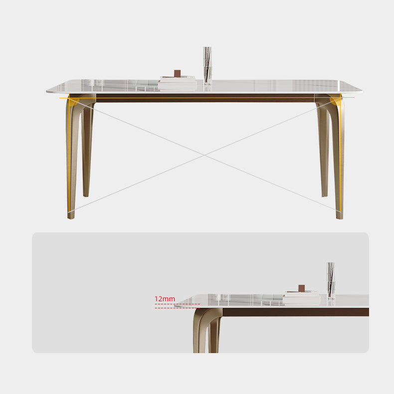 Modern Sintered Stone Table Set of 5/7 with Rectangle Table Dining Set with PU Leather Chairs Clearhalo 'Dining Room Sets' 'Dining Tables & Seating' 'dining_room_set' 'furn' 'furn_dining_room_set' 'Furniture' 'furniture_dining_room_set' 'Kitchen & Dining Furniture' 'kitchen&dining_furn' 'kitchen' 3518205