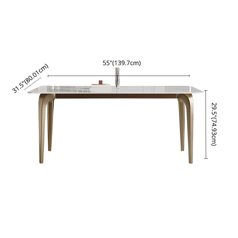 Modern Sintered Stone Table Set of 5/7 with Rectangle Table Dining Set with PU Leather Chairs Clearhalo 'Dining Room Sets' 'Dining Tables & Seating' 'dining_room_set' 'furn' 'furn_dining_room_set' 'Furniture' 'furniture_dining_room_set' 'Kitchen & Dining Furniture' 'kitchen&dining_furn' 'kitchen' 3518211