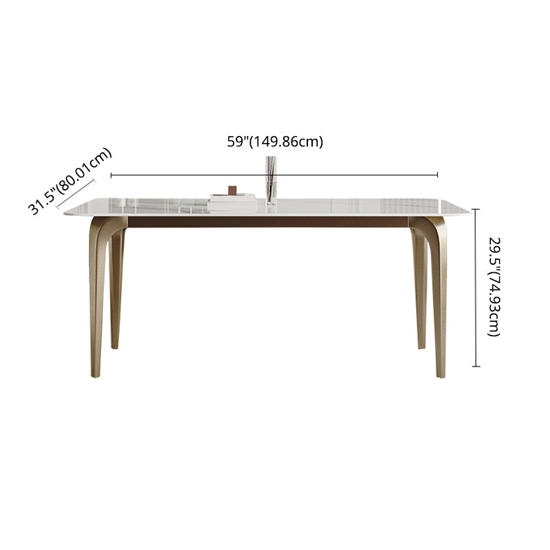 Modern Sintered Stone Table Set of 5/7 with Rectangle Table Dining Set with PU Leather Chairs Clearhalo 'Dining Room Sets' 'Dining Tables & Seating' 'dining_room_set' 'furn' 'furn_dining_room_set' 'Furniture' 'furniture_dining_room_set' 'Kitchen & Dining Furniture' 'kitchen&dining_furn' 'kitchen' 3518212