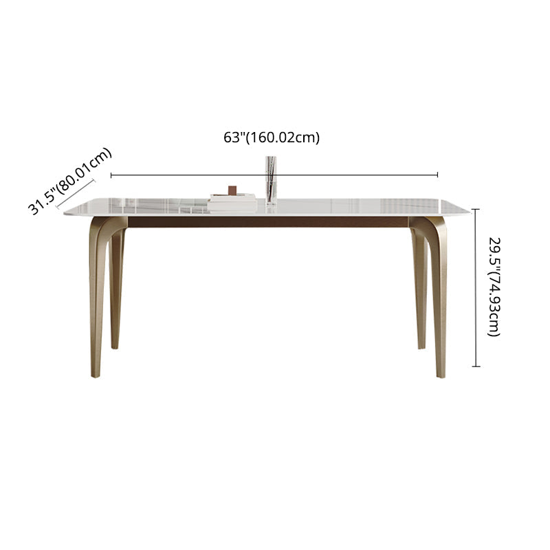Modern Sintered Stone Table Set of 5/7 with Rectangle Table Dining Set with PU Leather Chairs Clearhalo 'Dining Room Sets' 'Dining Tables & Seating' 'dining_room_set' 'furn' 'furn_dining_room_set' 'Furniture' 'furniture_dining_room_set' 'Kitchen & Dining Furniture' 'kitchen&dining_furn' 'kitchen' 3518213