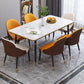 Modern Sintered Stone Table Set of 5/7 with Rectangle Table Dining Set with PU Leather Chairs Clearhalo 'Dining Room Sets' 'Dining Tables & Seating' 'dining_room_set' 'furn' 'furn_dining_room_set' 'Furniture' 'furniture_dining_room_set' 'Kitchen & Dining Furniture' 'kitchen&dining_furn' 'kitchen' 3518232
