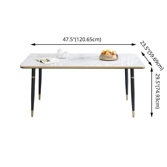 Modern Sintered Stone Table Set of 5/7 with Rectangle Table Dining Set with PU Leather Chairs Clearhalo 'Dining Room Sets' 'Dining Tables & Seating' 'dining_room_set' 'furn' 'furn_dining_room_set' 'Furniture' 'furniture_dining_room_set' 'Kitchen & Dining Furniture' 'kitchen&dining_furn' 'kitchen' 3518240