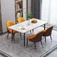 Modern Sintered Stone Table Set of 5/7 with Rectangle Table Dining Set with PU Leather Chairs Clearhalo 'Dining Room Sets' 'Dining Tables & Seating' 'dining_room_set' 'furn' 'furn_dining_room_set' 'Furniture' 'furniture_dining_room_set' 'Kitchen & Dining Furniture' 'kitchen&dining_furn' 'kitchen' 3518246