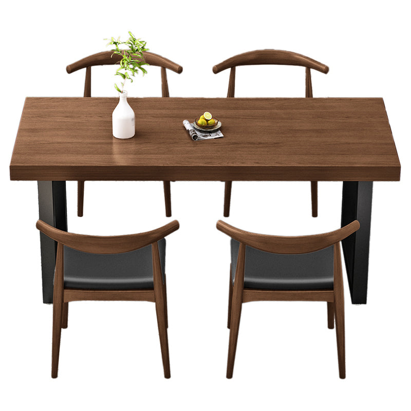 Industrial Style Solid Wood Top Dining Table Sets with 4 Legs Table Dining Table Furniture Clearhalo 'Dining Room Sets' 'Dining Tables & Seating' 'dining_room_set' 'furn' 'furn_dining_room_set' 'Furniture' 'furniture_dining_room_set' 'Kitchen & Dining Furniture' 'kitchen&dining_furn' 'kitchen' 3518252