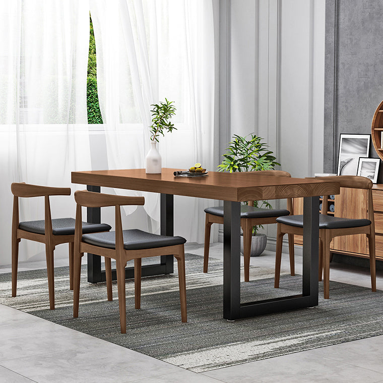 Industrial Style Solid Wood Top Dining Table Sets with 4 Legs Table Dining Table Furniture Clearhalo 'Dining Room Sets' 'Dining Tables & Seating' 'dining_room_set' 'furn' 'furn_dining_room_set' 'Furniture' 'furniture_dining_room_set' 'Kitchen & Dining Furniture' 'kitchen&dining_furn' 'kitchen' 3518260