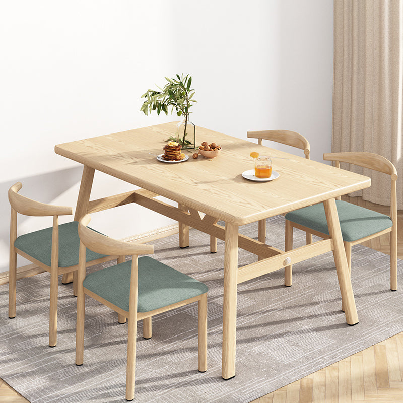 Modern Style Wooden Dining¬†Room¬†Set Standard Height Home Dining Table Furniture Lake Green 5 Piece Set Clearhalo 'Dining Room Sets' 'Dining Tables & Seating' 'dining_room_set' 'furn' 'furn_dining_room_set' 'Furniture' 'furniture_dining_room_set' 'Kitchen & Dining Furniture' 'kitchen&dining_furn' 'kitchen' 3518276