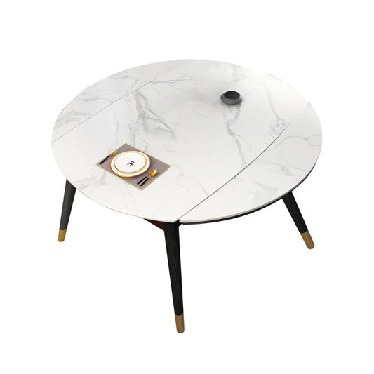 Modern Style Sintered Stone White Dining¬†Room¬†Set with Round Table Dining Table Furniture Clearhalo 'Dining Room Sets' 'Dining Tables & Seating' 'dining_room_set' 'furn' 'furn_dining_room_set' 'Furniture' 'furniture_dining_room_set' 'Kitchen & Dining Furniture' 'kitchen&dining_furn' 'kitchen' 3518303