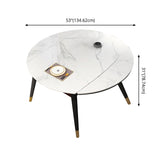 Modern Style Sintered Stone White Dining¬†Room¬†Set with Round Table Dining Table Furniture Clearhalo 'Dining Room Sets' 'Dining Tables & Seating' 'dining_room_set' 'furn' 'furn_dining_room_set' 'Furniture' 'furniture_dining_room_set' 'Kitchen & Dining Furniture' 'kitchen&dining_furn' 'kitchen' 3518308