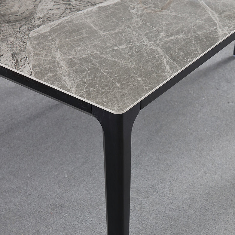 Minimalist Sintered Stone Table Set with Rectangular Table and Upholstered Chairs Clearhalo 'Dining Room Sets' 'Dining Tables & Seating' 'dining_room_set' 'furn' 'furn_dining_room_set' 'Furniture' 'furniture_dining_room_set' 'Kitchen & Dining Furniture' 'kitchen&dining_furn' 'kitchen' 3518315