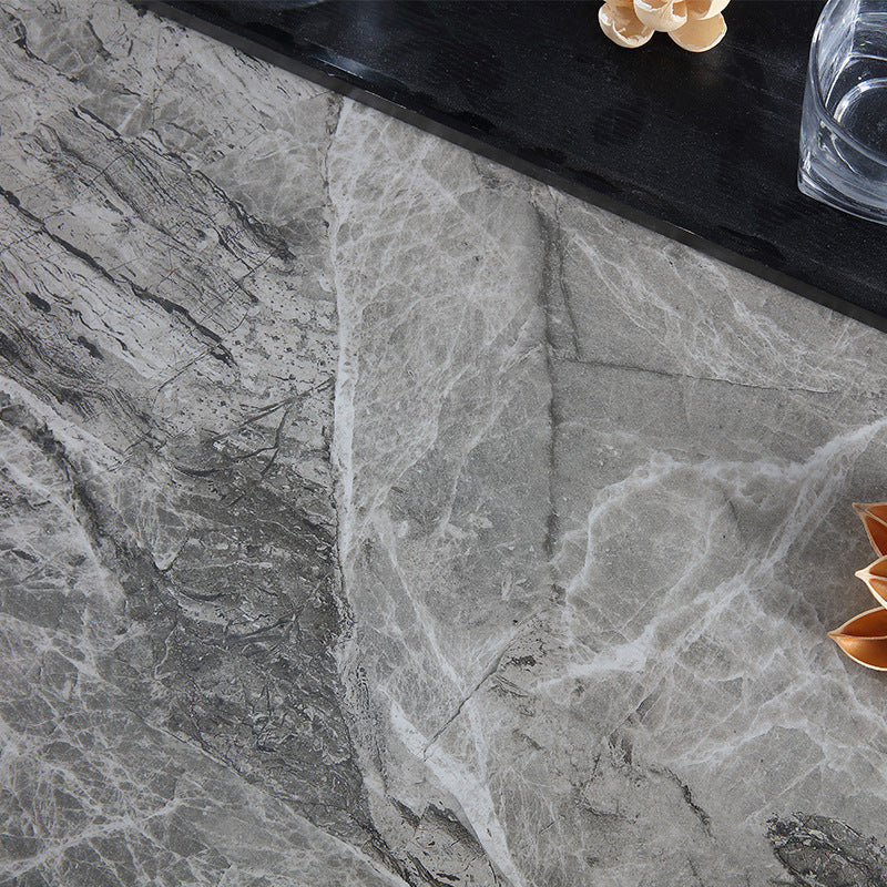 Minimalist Sintered Stone Table Set with Rectangular Table and Upholstered Chairs Clearhalo 'Dining Room Sets' 'Dining Tables & Seating' 'dining_room_set' 'furn' 'furn_dining_room_set' 'Furniture' 'furniture_dining_room_set' 'Kitchen & Dining Furniture' 'kitchen&dining_furn' 'kitchen' 3518318