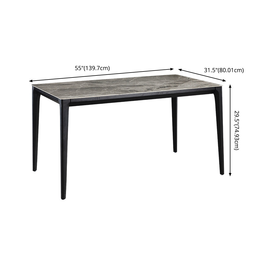 Minimalist Sintered Stone Table Set with Rectangular Table and Upholstered Chairs Clearhalo 'Dining Room Sets' 'Dining Tables & Seating' 'dining_room_set' 'furn' 'furn_dining_room_set' 'Furniture' 'furniture_dining_room_set' 'Kitchen & Dining Furniture' 'kitchen&dining_furn' 'kitchen' 3518319