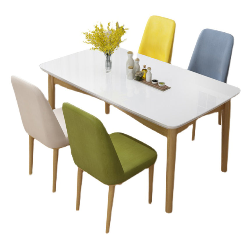 Modern Sintered Stone Table Set of 5/7 with Rectangle Table Dining Set with Leather Chairs Clearhalo 'Dining Room Sets' 'Dining Tables & Seating' 'dining_room_set' 'furn' 'furn_dining_room_set' 'Furniture' 'furniture_dining_room_set' 'Kitchen & Dining Furniture' 'kitchen&dining_furn' 'kitchen' 3518327