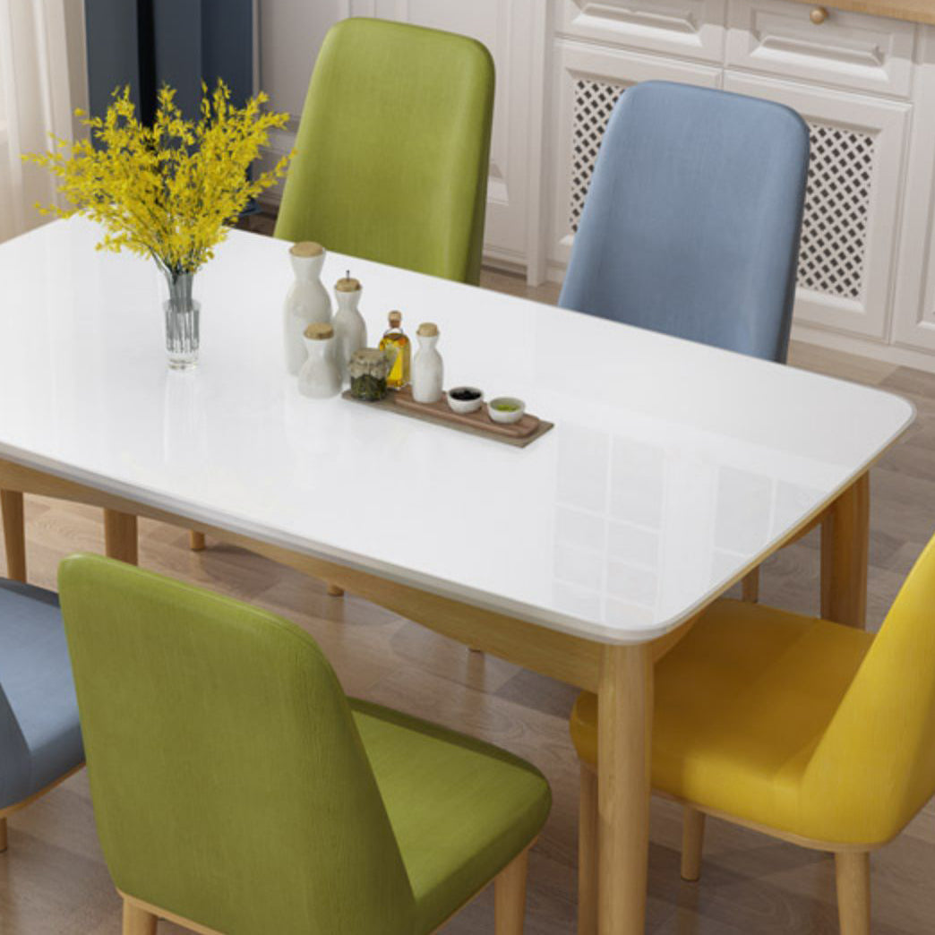 Modern Sintered Stone Table Set of 5/7 with Rectangle Table Dining Set with Leather Chairs Clearhalo 'Dining Room Sets' 'Dining Tables & Seating' 'dining_room_set' 'furn' 'furn_dining_room_set' 'Furniture' 'furniture_dining_room_set' 'Kitchen & Dining Furniture' 'kitchen&dining_furn' 'kitchen' 3518329