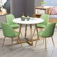 Glam Style Sintered Stone White Dining¬†Room¬†Set with Round Table Dining Table Furniture Green 5 Piece Set Clearhalo 'Dining Room Sets' 'Dining Tables & Seating' 'dining_room_set' 'furn' 'furn_dining_room_set' 'Furniture' 'furniture_dining_room_set' 'Kitchen & Dining Furniture' 'kitchen&dining_furn' 'kitchen' 3518343