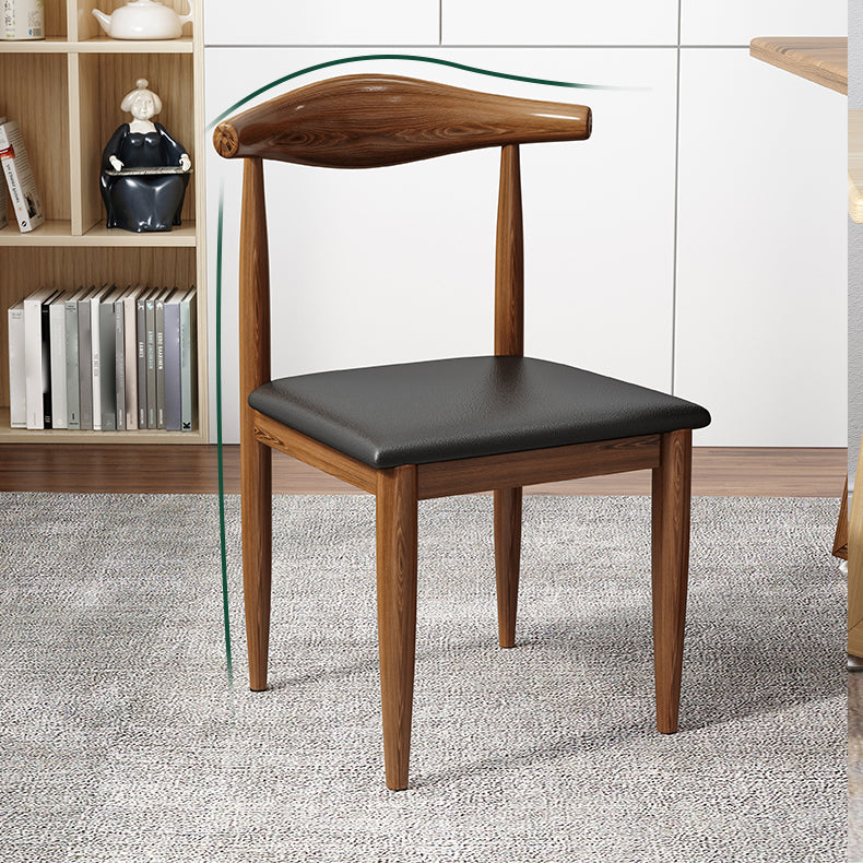 Modern MDF Rectangle Shape Dining Set Kitchen Standard Dining Set with Double Pedestal Base Clearhalo 'Dining Room Sets' 'Dining Tables & Seating' 'dining_room_set' 'furn' 'furn_dining_room_set' 'Furniture' 'furniture_dining_room_set' 'Kitchen & Dining Furniture' 'kitchen&dining_furn' 'kitchen' 3518371