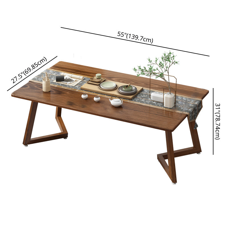 Modern MDF Rectangle Shape Dining Set Kitchen Standard Dining Set with Double Pedestal Base Clearhalo 'Dining Room Sets' 'Dining Tables & Seating' 'dining_room_set' 'furn' 'furn_dining_room_set' 'Furniture' 'furniture_dining_room_set' 'Kitchen & Dining Furniture' 'kitchen&dining_furn' 'kitchen' 3518373