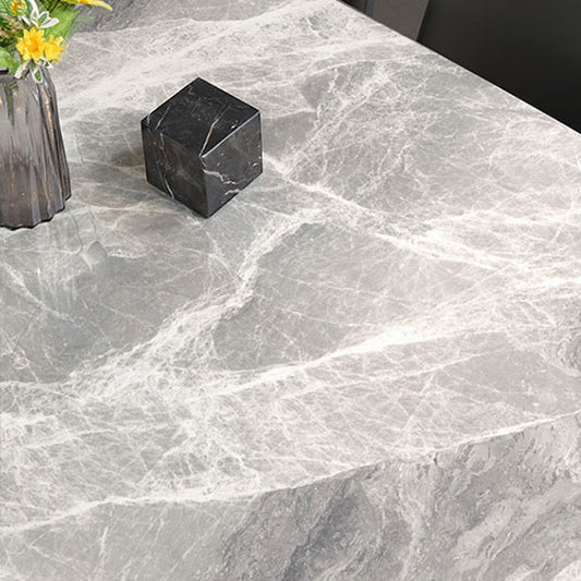 Modern Sintered Stone Table Set of 5/7 with Rectangle Table Dining Set with PU Leather Chairs Clearhalo 'Dining Room Sets' 'Dining Tables & Seating' 'dining_room_set' 'furn' 'furn_dining_room_set' 'Furniture' 'furniture_dining_room_set' 'Kitchen & Dining Furniture' 'kitchen&dining_furn' 'kitchen' 3518381