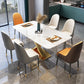 Modern Sintered Stone Dining Table Rectangular Dining Table Set with X-shaped Metal Frame 7 Piece Set Clearhalo 'Dining Room Sets' 'Dining Tables & Seating' 'dining_room_set' 'furn' 'furn_dining_room_set' 'Furniture' 'furniture_dining_room_set' 'Kitchen & Dining Furniture' 'kitchen&dining_furn' 'kitchen' 3518407