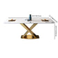 Modern Sintered Stone Dining Table Rectangular Dining Table Set with X-shaped Metal Frame Clearhalo 'Dining Room Sets' 'Dining Tables & Seating' 'dining_room_set' 'furn' 'furn_dining_room_set' 'Furniture' 'furniture_dining_room_set' 'Kitchen & Dining Furniture' 'kitchen&dining_furn' 'kitchen' 3518418