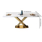Modern Sintered Stone Dining Table Rectangular Dining Table Set with X-shaped Metal Frame Clearhalo 'Dining Room Sets' 'Dining Tables & Seating' 'dining_room_set' 'furn' 'furn_dining_room_set' 'Furniture' 'furniture_dining_room_set' 'Kitchen & Dining Furniture' 'kitchen&dining_furn' 'kitchen' 3518420