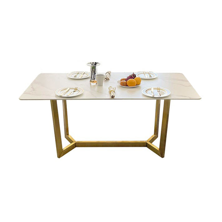 Dining Room Sets Scandinavian Metal Frame Dining Table Rectangle Formal Dinette Set for Home Clearhalo 'Dining Room Sets' 'Dining Tables & Seating' 'dining_room_set' 'furn' 'furn_dining_room_set' 'Furniture' 'furniture_dining_room_set' 'Kitchen & Dining Furniture' 'kitchen&dining_furn' 'kitchen' 3518427