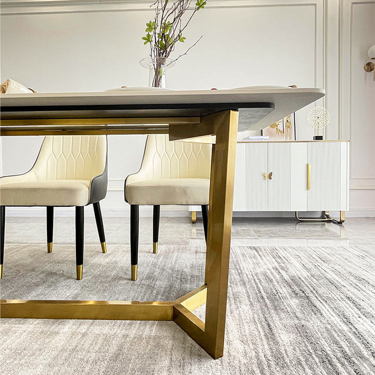 Dining Room Sets Scandinavian Metal Frame Dining Table Rectangle Formal Dinette Set for Home Clearhalo 'Dining Room Sets' 'Dining Tables & Seating' 'dining_room_set' 'furn' 'furn_dining_room_set' 'Furniture' 'furniture_dining_room_set' 'Kitchen & Dining Furniture' 'kitchen&dining_furn' 'kitchen' 3518430