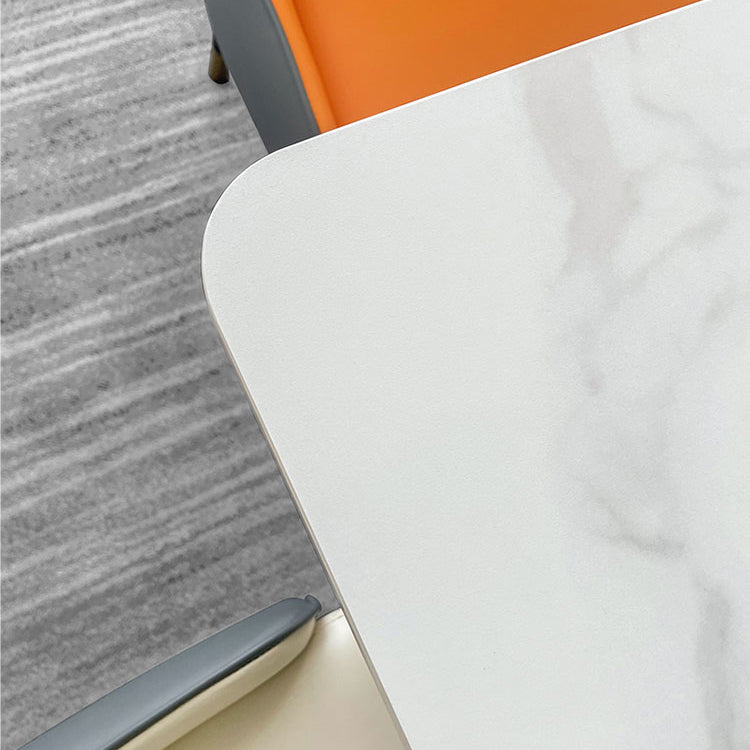 Dining Room Sets Scandinavian Metal Frame Dining Table Rectangle Formal Dinette Set for Home Clearhalo 'Dining Room Sets' 'Dining Tables & Seating' 'dining_room_set' 'furn' 'furn_dining_room_set' 'Furniture' 'furniture_dining_room_set' 'Kitchen & Dining Furniture' 'kitchen&dining_furn' 'kitchen' 3518431