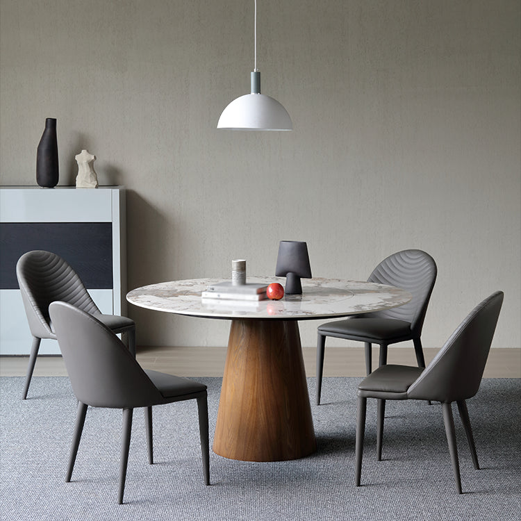 Modern Style Sintered Stone Top Dinette Set with Round Table Dining Furniture Set Natural 5 Piece Set Clearhalo 'Dining Room Sets' 'Dining Tables & Seating' 'dining_room_set' 'furn' 'furn_dining_room_set' 'Furniture' 'furniture_dining_room_set' 'Kitchen & Dining Furniture' 'kitchen&dining_furn' 'kitchen' 3518456