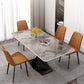 Modern Grey Sintered Stone Table Set of 5/7 with Rectangle Table Dining Set with PU Leather Chairs Clearhalo 'Dining Room Sets' 'Dining Tables & Seating' 'dining_room_set' 'furn' 'furn_dining_room_set' 'Furniture' 'furniture_dining_room_set' 'Kitchen & Dining Furniture' 'kitchen&dining_furn' 'kitchen' 3518468