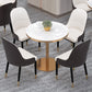 Modern Sintered Stone White Dining Room Set with Round Table Formal Dining Table Furniture 5 Piece Set Clearhalo 'Dining Room Sets' 'Dining Tables & Seating' 'dining_room_set' 'furn' 'furn_dining_room_set' 'Furniture' 'furniture_dining_room_set' 'Kitchen & Dining Furniture' 'kitchen&dining_furn' 'kitchen' 3518492