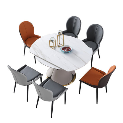 Extendable Modern Kitchen Dining Furniture Set with Sintered Stone Table Dining Room Table Set 7 Piece Set Clearhalo 'Dining Room Sets' 'Dining Tables & Seating' 'dining_room_set' 'furn' 'furn_dining_room_set' 'Furniture' 'furniture_dining_room_set' 'Kitchen & Dining Furniture' 'kitchen&dining_furn' 'kitchen' 3518536