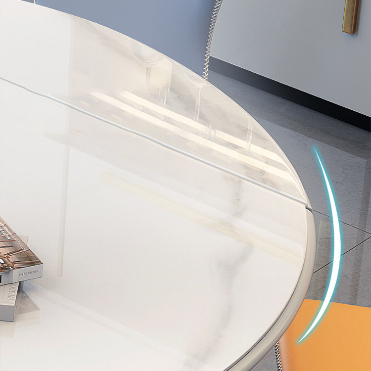 Industrial Round Sintered Stone Dining Room Set Space-Saving Design Dining Table Furniture Clearhalo 'Dining Room Sets' 'Dining Tables & Seating' 'dining_room_set' 'furn' 'furn_dining_room_set' 'Furniture' 'furniture_dining_room_set' 'Kitchen & Dining Furniture' 'kitchen&dining_furn' 'kitchen' 3518566