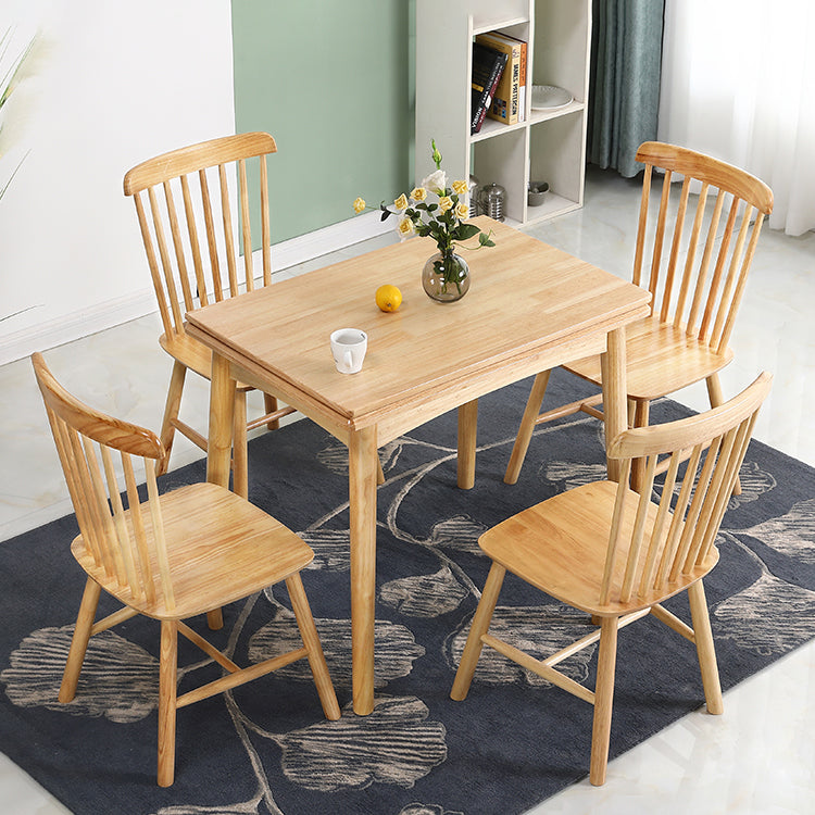 Modern Solid Wood Dining Room Set with Rectangle Table Space-Saving Design Dining Table Furniture 5 Piece Set Clearhalo 'Dining Room Sets' 'Dining Tables & Seating' 'dining_room_set' 'furn' 'furn_dining_room_set' 'Furniture' 'furniture_dining_room_set' 'Kitchen & Dining Furniture' 'kitchen&dining_furn' 'kitchen' 3518573