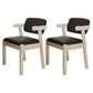 Contemporary Wood Side Chair with Arm Open Back Dining Side Chair for Home Black 2 Piece Set White Clearhalo ' kitchen&dining_furn' 'Dining Chairs' 'Dining Tables & Seating' 'dining_chair' 'furn' 'furn_dining_chair' 'Furniture' 'furniture_dining_chair' 'Kitchen & Dining Furniture' 'kitchen' 3521708