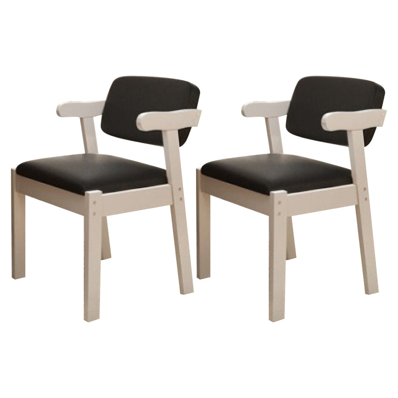 Contemporary Wood Side Chair with Arm Open Back Dining Side Chair for Home Black 2 Piece Set White Clearhalo ' kitchen&dining_furn' 'Dining Chairs' 'Dining Tables & Seating' 'dining_chair' 'furn' 'furn_dining_chair' 'Furniture' 'furniture_dining_chair' 'Kitchen & Dining Furniture' 'kitchen' 3521708