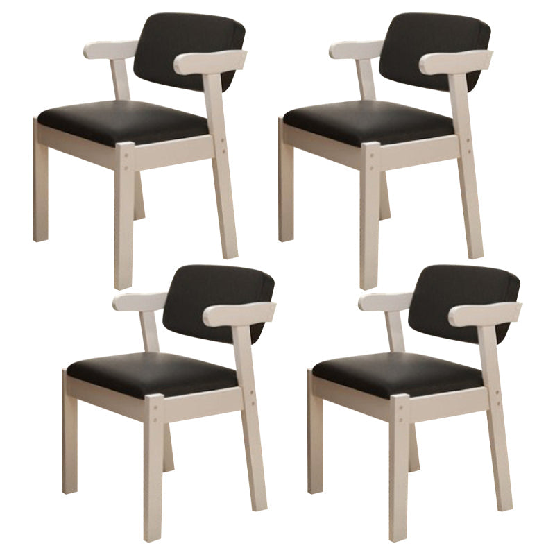 Contemporary Wood Side Chair with Arm Open Back Dining Side Chair for Home Black 4 Piece Set White Clearhalo ' kitchen&dining_furn' 'Dining Chairs' 'Dining Tables & Seating' 'dining_chair' 'furn' 'furn_dining_chair' 'Furniture' 'furniture_dining_chair' 'Kitchen & Dining Furniture' 'kitchen' 3521710