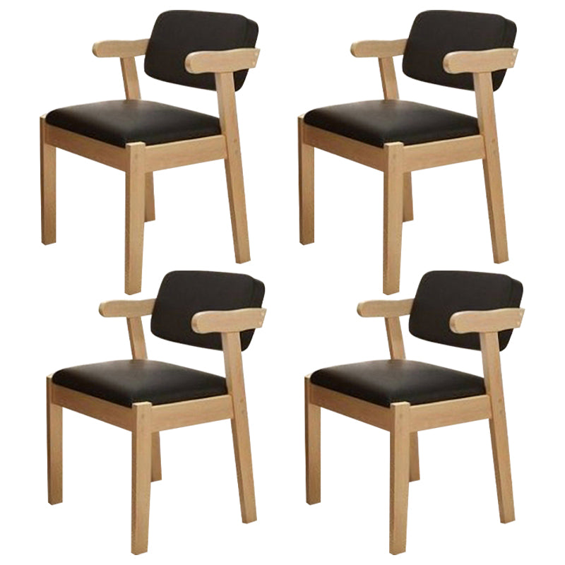 Contemporary Wood Side Chair with Arm Open Back Dining Side Chair for Home Black 4 Piece Set Natural Wood Clearhalo ' kitchen&dining_furn' 'Dining Chairs' 'Dining Tables & Seating' 'dining_chair' 'furn' 'furn_dining_chair' 'Furniture' 'furniture_dining_chair' 'Kitchen & Dining Furniture' 'kitchen' 3521716