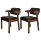 Contemporary Wood Side Chair with Arm Open Back Dining Side Chair for Home Black 2 Piece Set Walnut Clearhalo ' kitchen&dining_furn' 'Dining Chairs' 'Dining Tables & Seating' 'dining_chair' 'furn' 'furn_dining_chair' 'Furniture' 'furniture_dining_chair' 'Kitchen & Dining Furniture' 'kitchen' 3521721