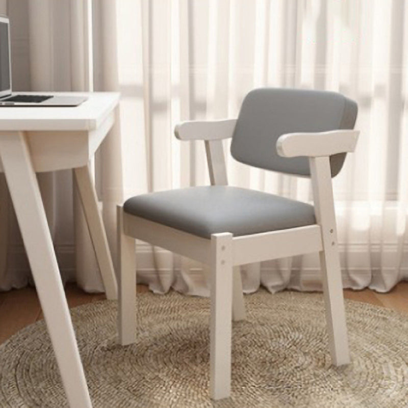 Contemporary Wood Side Chair with Arm Open Back Dining Side Chair for Home Grey 1 Piece White Clearhalo ' kitchen&dining_furn' 'Dining Chairs' 'Dining Tables & Seating' 'dining_chair' 'furn' 'furn_dining_chair' 'Furniture' 'furniture_dining_chair' 'Kitchen & Dining Furniture' 'kitchen' 3521725