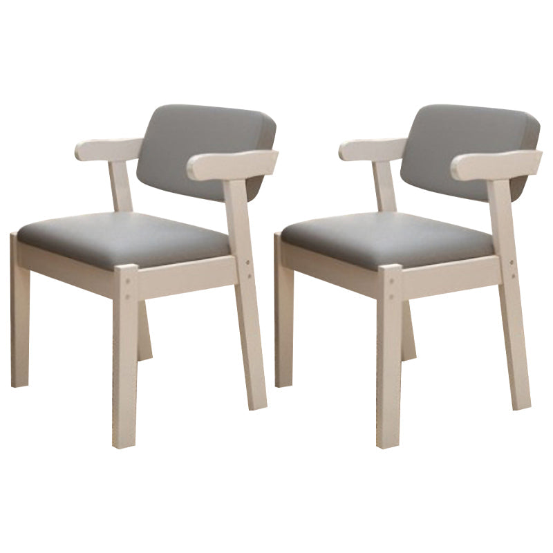 Contemporary Wood Side Chair with Arm Open Back Dining Side Chair for Home Grey 2 Piece Set White Clearhalo ' kitchen&dining_furn' 'Dining Chairs' 'Dining Tables & Seating' 'dining_chair' 'furn' 'furn_dining_chair' 'Furniture' 'furniture_dining_chair' 'Kitchen & Dining Furniture' 'kitchen' 3521727